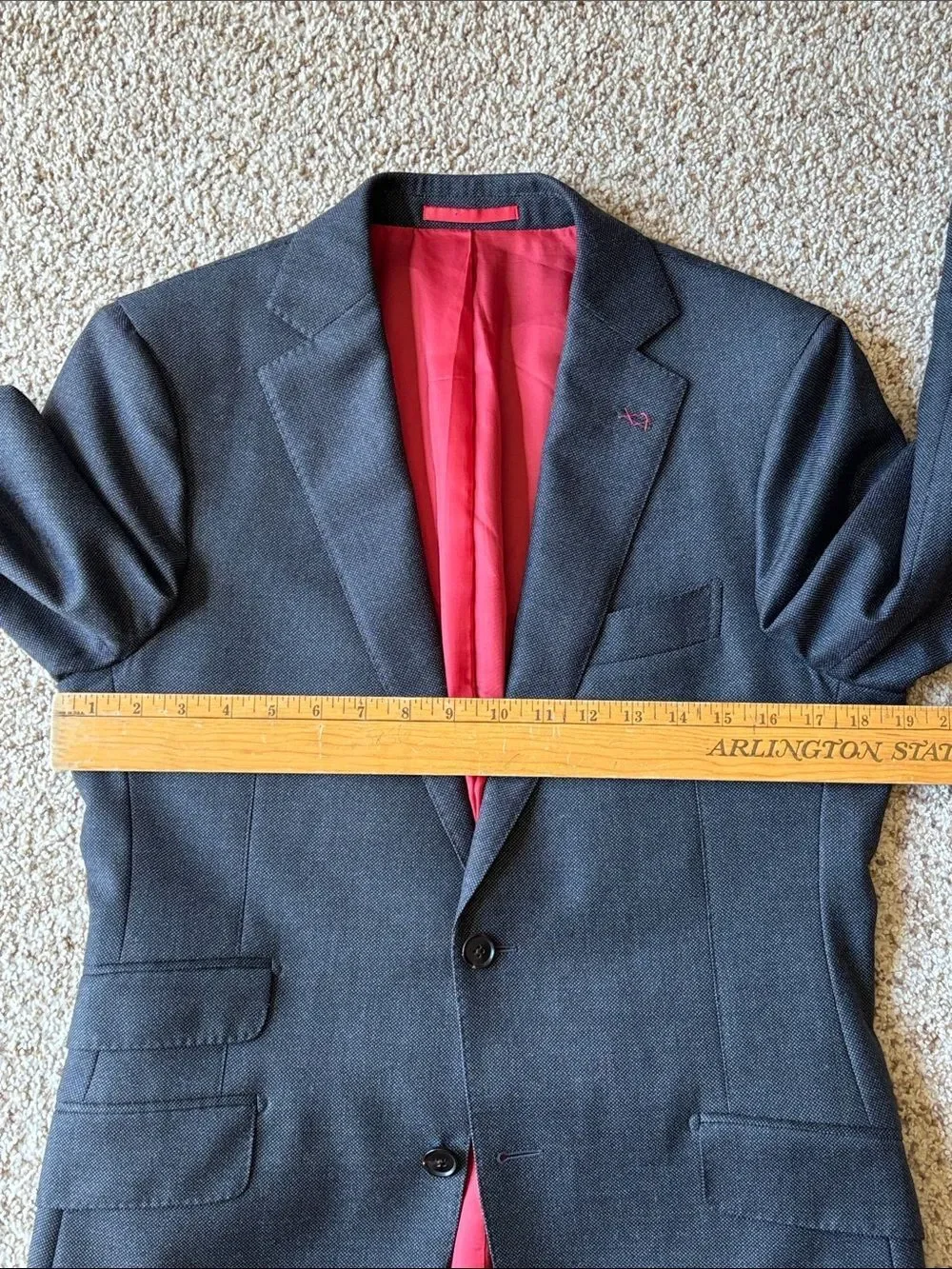 SuitSupply Men’s Gray Birdseye Wool 2 Btn Blazer Sport Coat Jacket Eu 46 US 36